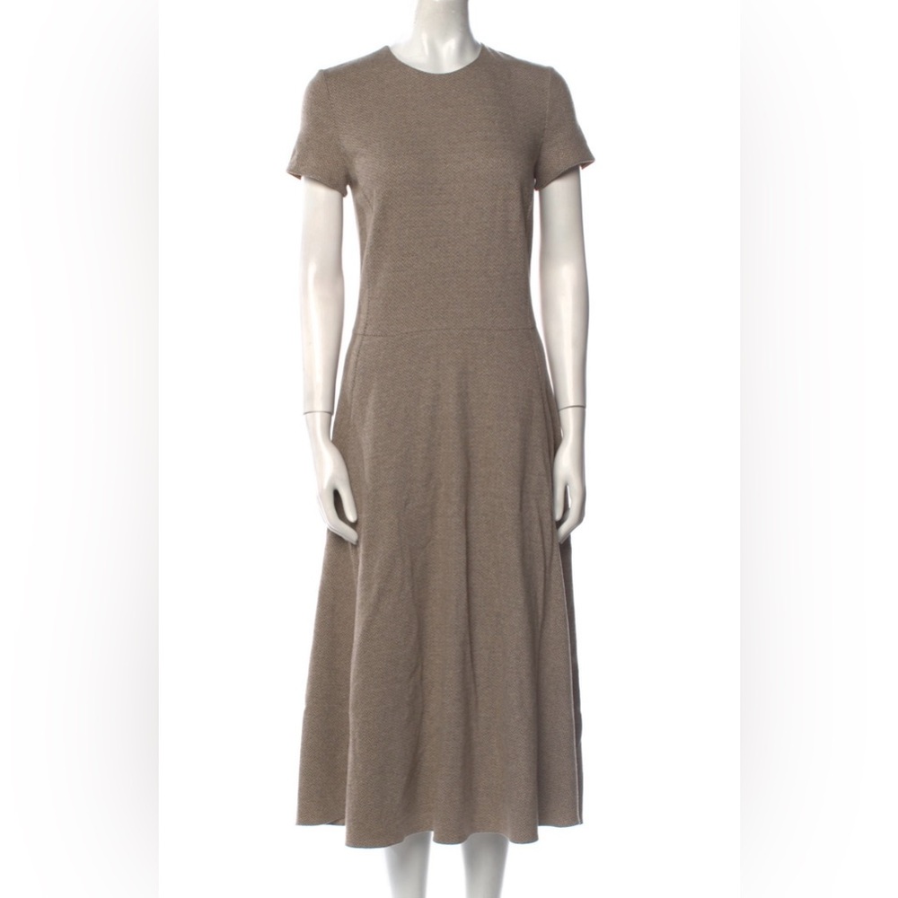 ❌❌RALPH LAUREN COLLECTION MARGARET TICKWEAVE JERSEY SHORT SLEEVE MIDI DRESS - Picture 6 of 9
